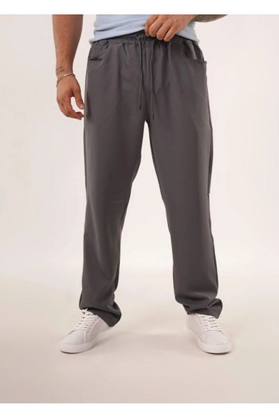 SCSARVİN Baggy Fabric Anthracite Woven Trousers - Kng 3453