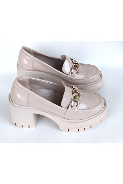 TREND Yüksek Taban Business Loafer Tokalı Ayakkabı Bej