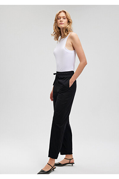 Mavi Beli Lastikli Siyah Pantolon 1010425-900