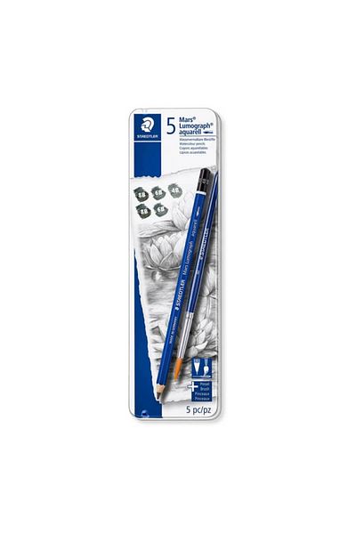 Staedtler 100 G6 Mars Lumograph Aquarell Graduated Pencil Se