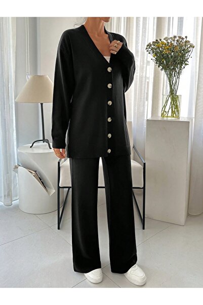 Cloudy Kids Női kötöttáru, gombos kardigán nadrág kétrészes szett