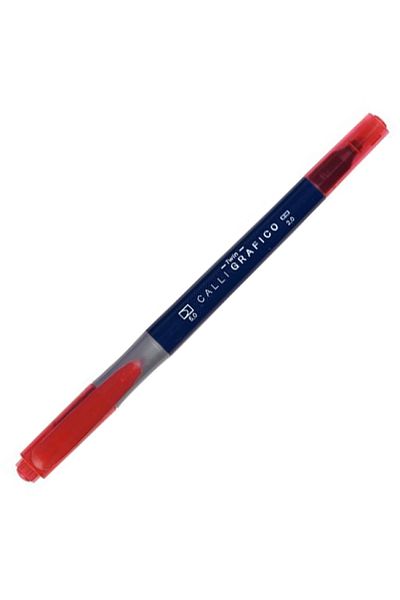 Dong-A Cut Nib Double Sided Calligraphy Pen Red No:13