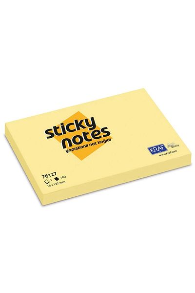 KRAF Yellow 76x102 Note Paper - Adhesive 76102