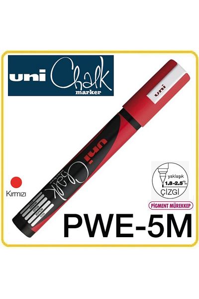 UNİ-BALL Uni Chalk Water Based Black Board Marker 1.8-2.5 Red