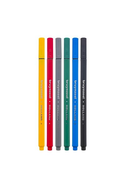 Bruynzeel Fineliner Basic 0.4mm 6-Piece Pen Set -b60241006