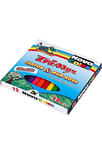 Nova Color Novacolor Trimax Triangle Cryan & Crayon 12 Colors Nc-2117