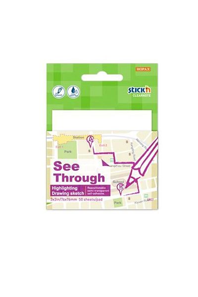 Hopax 50 YP 76x76 White Note Paper - Translucent, Adhesive Stickn