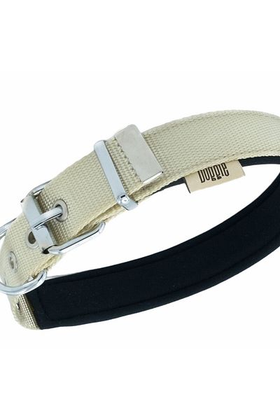 K&A Soft Woven Dog Collar 2.5 cm X 42-50 cm Khaki