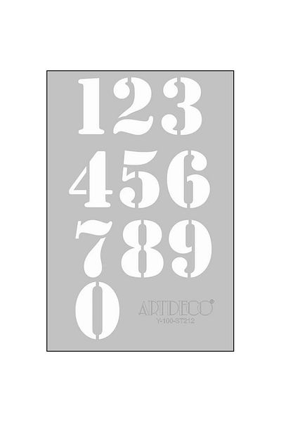 Artdeco Stencil A4 Numbers 212