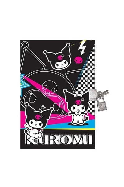kuromi CULOARE ASCUȚITĂ 14x20 80YP. Caiet de amintiri cu lacăt, cu linii 310210