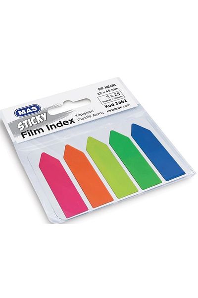 Mas 3662 Film Index - Adhesive Pp.Bookmark, 12x45mm, 25 Sheets