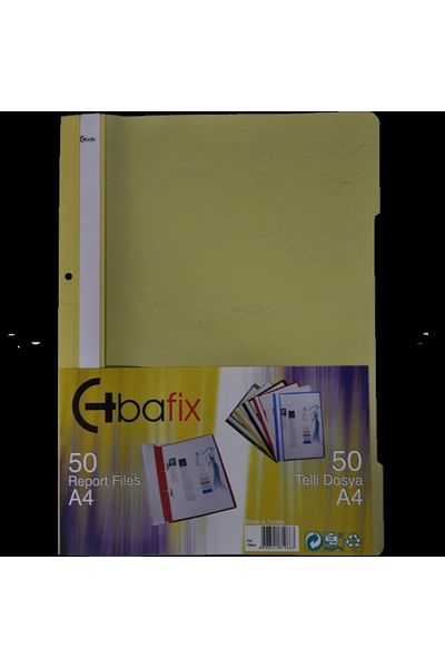 Bafix ملف بلاستيكي مقاس A4 مع حلقات - أصفر (عبوة من 50 قطعة)