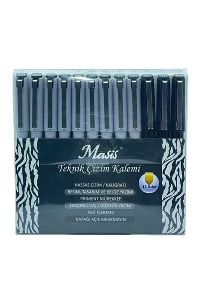 Masis Set of 12 Technical Drawing Pens - Tçk-s12