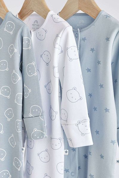 Next Baby 100% Organic Cotton Bear Patterned 3-Piece Sleeping Bag Set Alyd65233