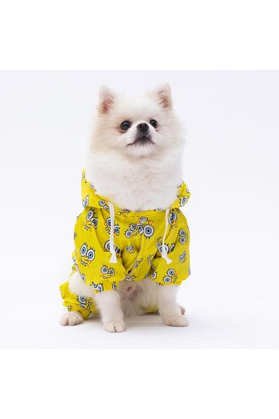 Pettrend Sungerbob Jumpsuit Raincoat Dog Apparel Dog Raincoat