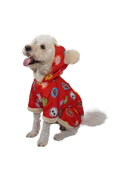 Pawstar Red Animals Romper Jumpsuit-coat Raincoat Dog Outfit for Small and Medium Breeds