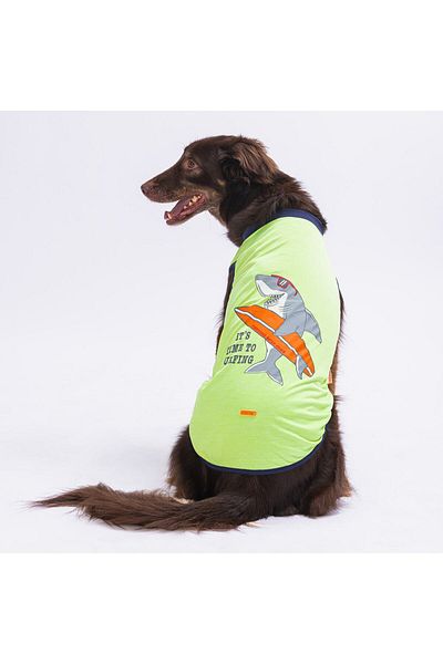 Pawstar Green Shark Large Dog T-Shirt - Dog Apparel (15 KG-45 KG)