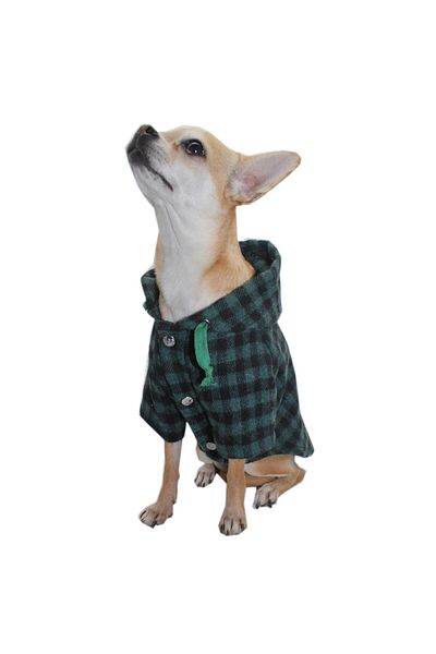 Pettrend Khaki Plaid Lumberjack Shirt Cat Dog Shirt Cat Dog Outfit