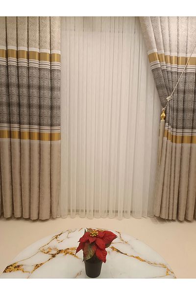 NİVEMESHOME Nivemeshome Monza V-2002 Atlantis Classic 1/3 Frequent Pleated Background Curtain Apm