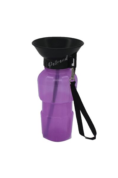 Pettrend 500ml Dog Travel Waterer Water Bottle (Purple)