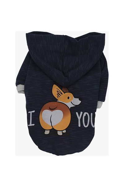 Pawstar Navy Blue Corgi Hoodie Cat-dog Hoodie- Sweatshirt Cat Dog Outfit