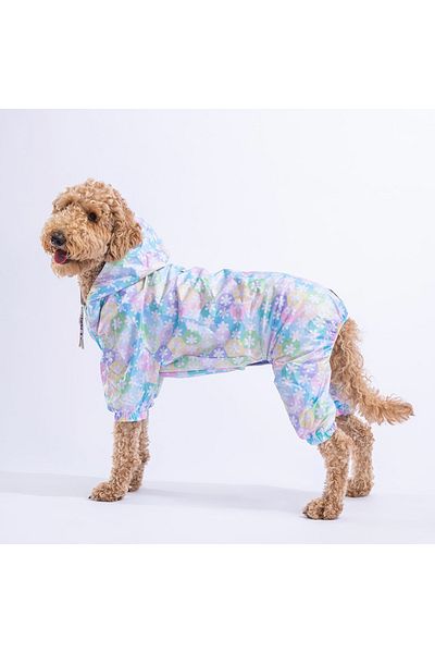 Pawstar Flores Mesh Medium and Large Breed Dog Jumpsuit Raincoat Dog Raincoat Dog Suit Dog Outfit