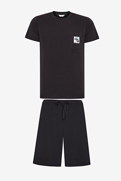 Penti Panda Siyah Şort Pijama Takımı