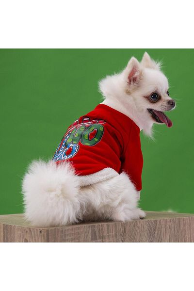 Pettrend New Year Christmas Cat Dog Outfit Sweat Dress Costume