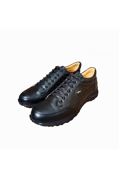 Luis Figo 4330 Genuine Leather Black Color Winter Casual Men's Shoes