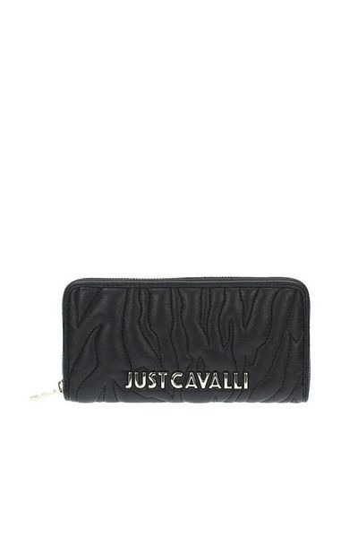 Just Cavalli Жіночий багатосекційний шкіряний гаманець з логотипом 77RA5PE1ZSB23-899