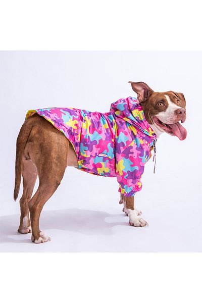 Pawstar Rosea Camouflage Mesh Medium and Large Breed Dog Coat Dog Raincoat Dog Dress Dog Outfit