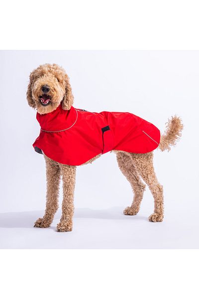 Pawstar Red Colombia Medium And Large Breed Dog Raincoat Dog Apparel Dog Dress
