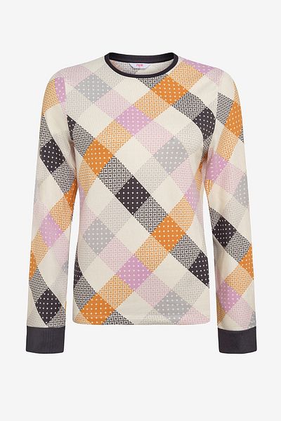 Penti Colorful Gingham Thermal Multicolor T-Shirt Pajama Top