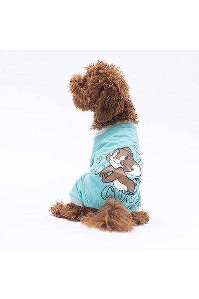 Pettrend Mint Jerry Cat Dog Jumpsuit Cat Dog Outfit Combed Cotton Jumpsuit