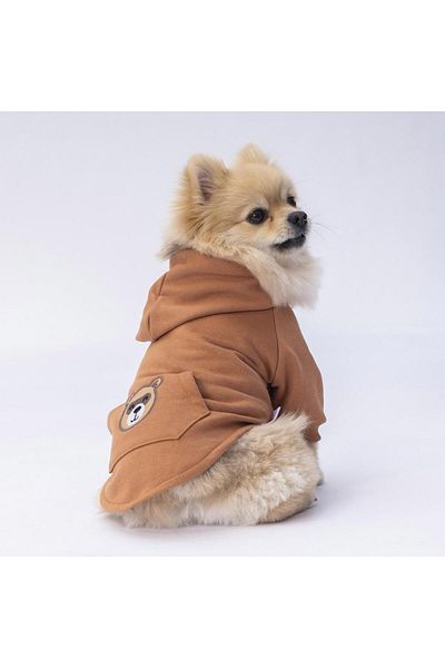 Pettrend Bear Kangaroo Pocket Hoodie Cat-dog Hoodie- Sweatshirt Cat Dog Outfit