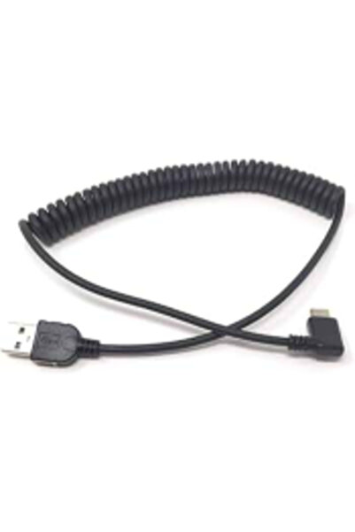 KEEPRO 90 derece micro usb spral kablo 90 derece mikro usb spiral kablo 1 metre L micro usb kablo