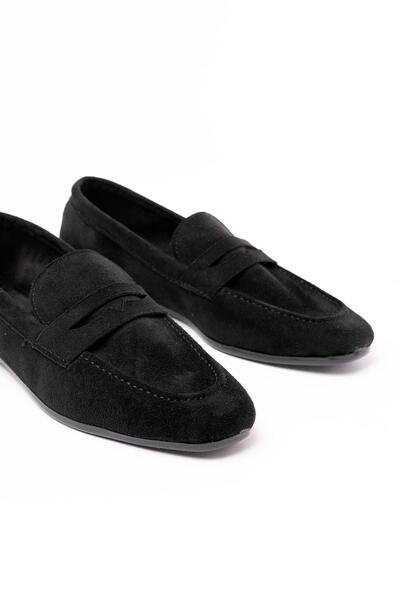 Aymood 302 Black Suede Daily Γυναικείες Μπαλαρίνες