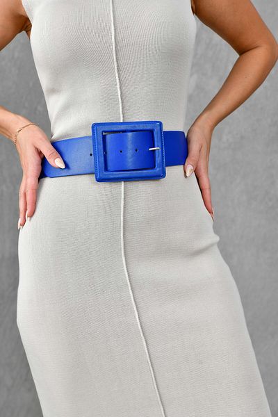 vuvutasarım Curea de damă albastră, țesătură din piele artificială, design larg 15525