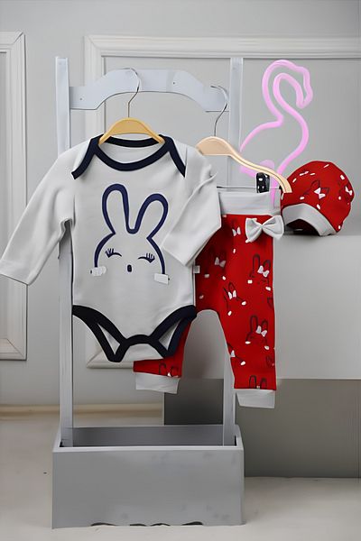 Arafım Butik Rabbit Printed Bady Pants Sapka