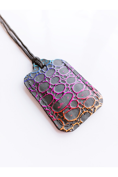 ViP GiFT Küçük Dörtgen Cevşen Dualı Kolye Muska Hakiki Deri El Yapımı