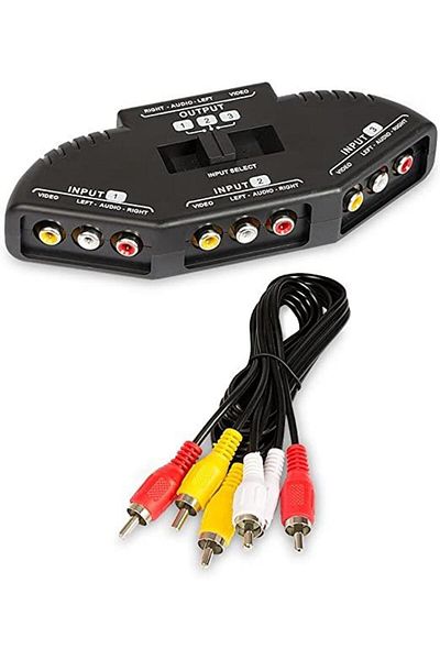 KEEPRO محدد RCA AV، محدد الصوت، محدد الصورة، 3 مدخلات، مخرج واحد، محدد RCA، مدخل واحد، 3 مخرجات، محدد RCA