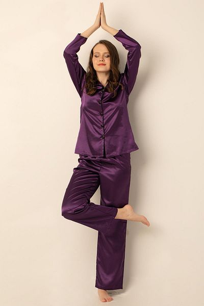 Doremi Long Sleeve Satin Pajama Set
