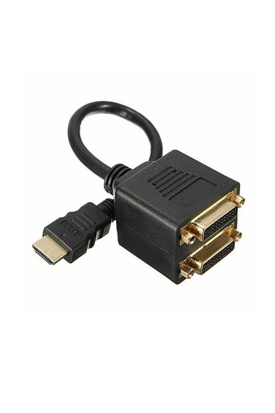 İpoint كابل مقسم محول HDMI ذكر إلى 2x DVI 24+5 أنثى