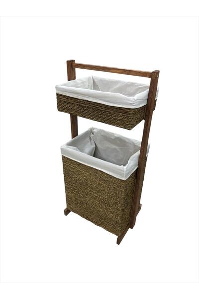 SepetçiBaba Ahşap Çamaşır Sepeti Kahverengi - S33