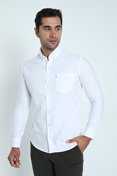 Cordial Ανδρικό μακρυμάνικο εποχιακό πουκάμισο Oxford 100% βαμβακερό με μονή ...