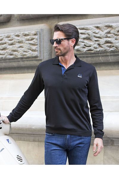 Masimar Men's Interlock Fabric Buttoned Polo Collar Men's Sweatshirt