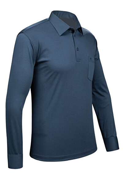 Çizgi Triko Ανδρικό πουκάμισο με γιακά μανίκι μανσέτα φούτερ