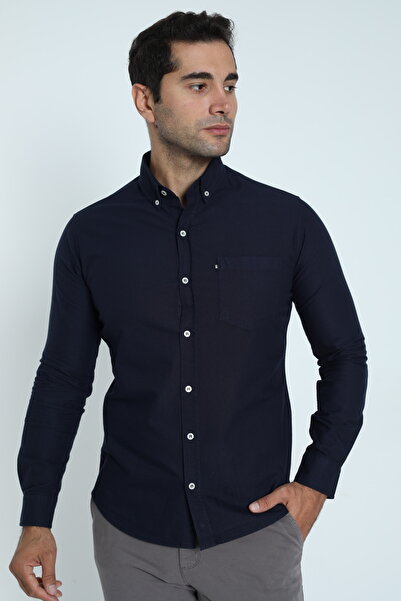 Cordial Чоловіча сорочка з довгими рукавами, сезонна, оксфордська, 100% бавовна, одна кишеня