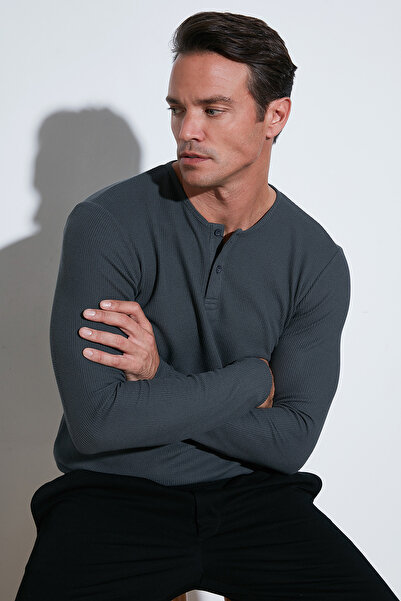Buratti Men's Sweat - Cotton, Crew Neck, Button Detail 5905070