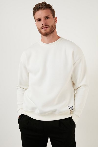 Buratti Men's Sweat - Crew Neck, Cotton, Furry, Soft Raised, Regular Fit 5905255